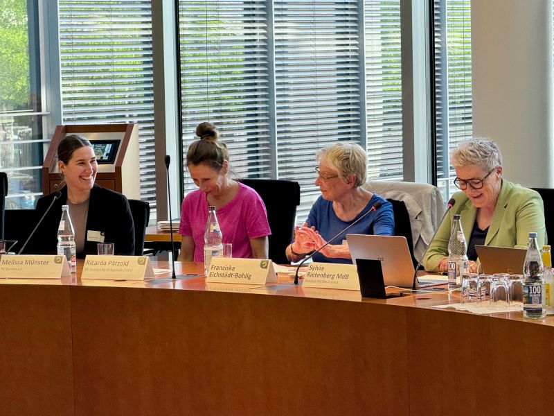 Die Teilnehmerinnen des Podiums (v.l.n.r.) Melissa Münster, Ricarda Pätzold, Franziska Eichstädt-Bohlig, Sylvia Rietenberg